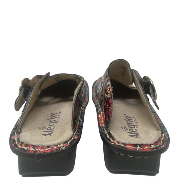 Alegria Donna Midnight Garden Patent Leather Floral Platform Slip On Clogs 7 - Picture 6 of 13